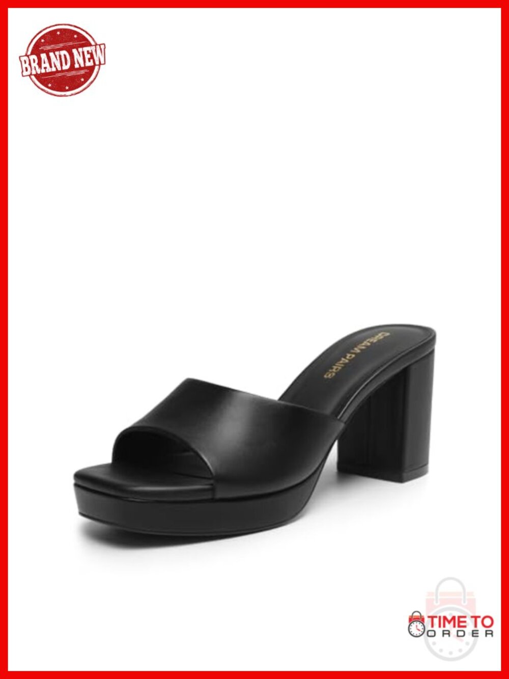 DREAM PAIRS Women's Platform Block Heel Mule Sandals Slip On Square Toe